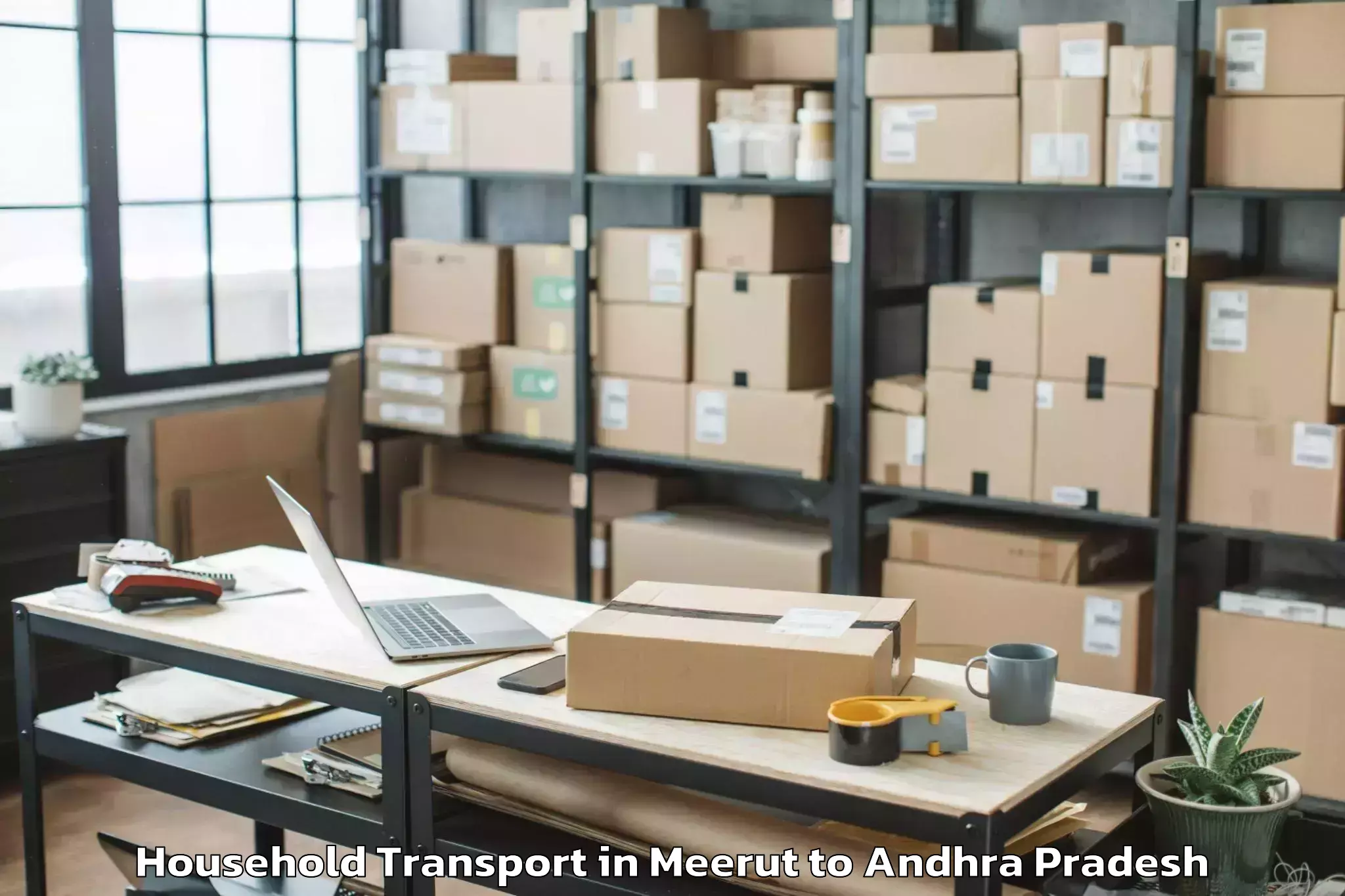 Top Meerut to Yaddanapudi Household Transport Available